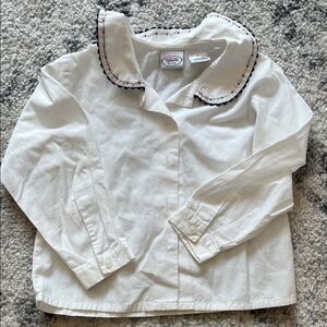 Talbots Kids White Top with Embroidered Detail
